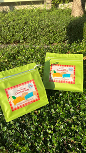 Four legged crochet baby Surprise bag
