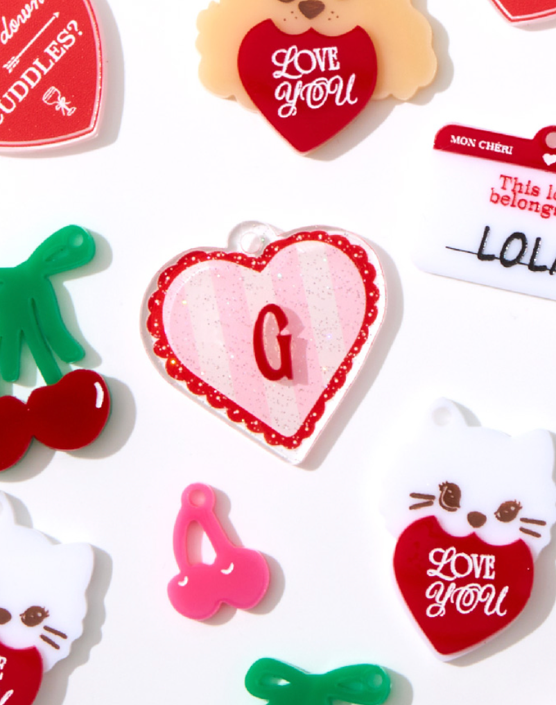 Pink Heart Signage Initial : Mon Cheri