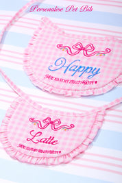 Personalise Pink Checkered Pet bib