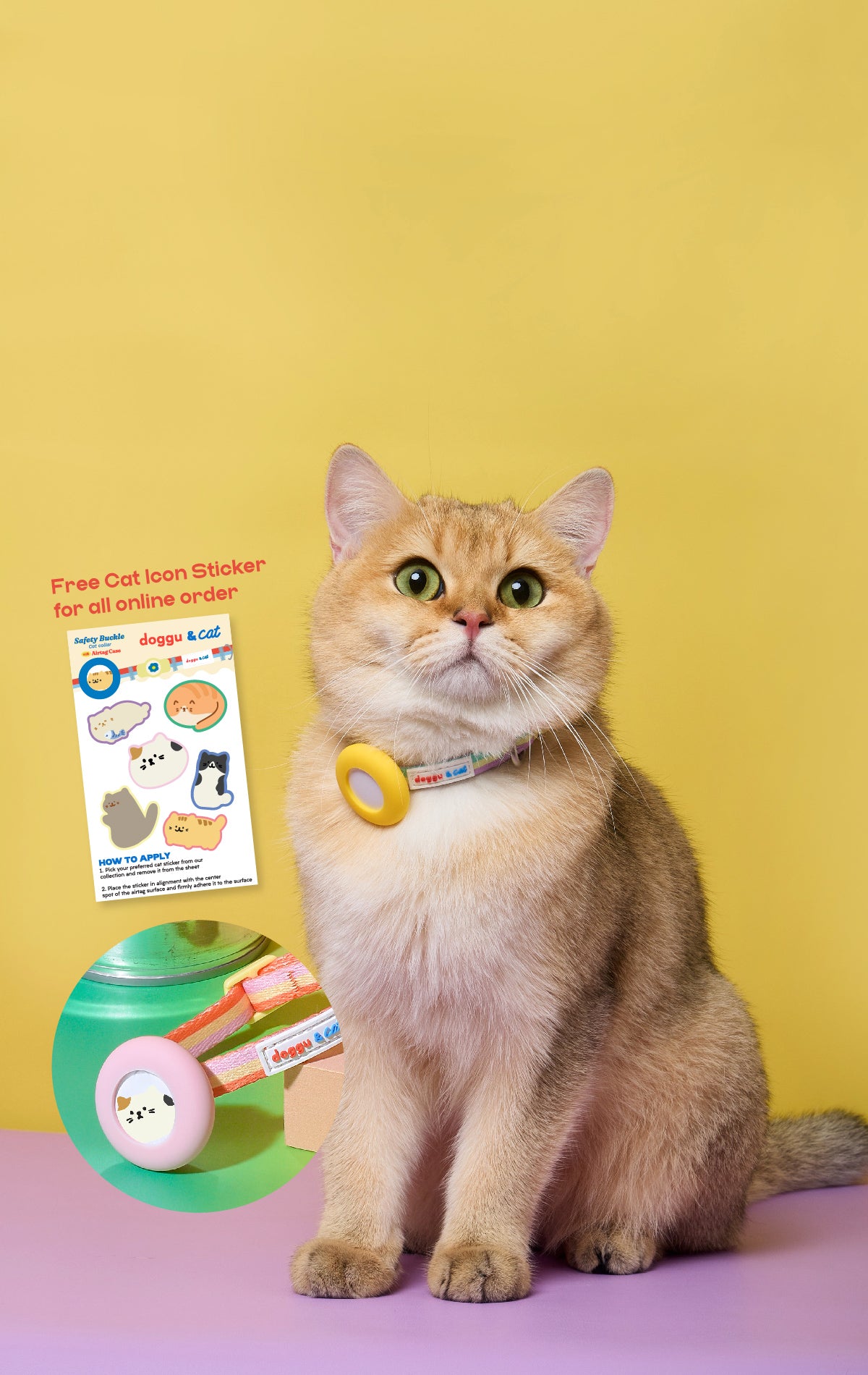 Doggu & Cat Safety buckle airtag collar