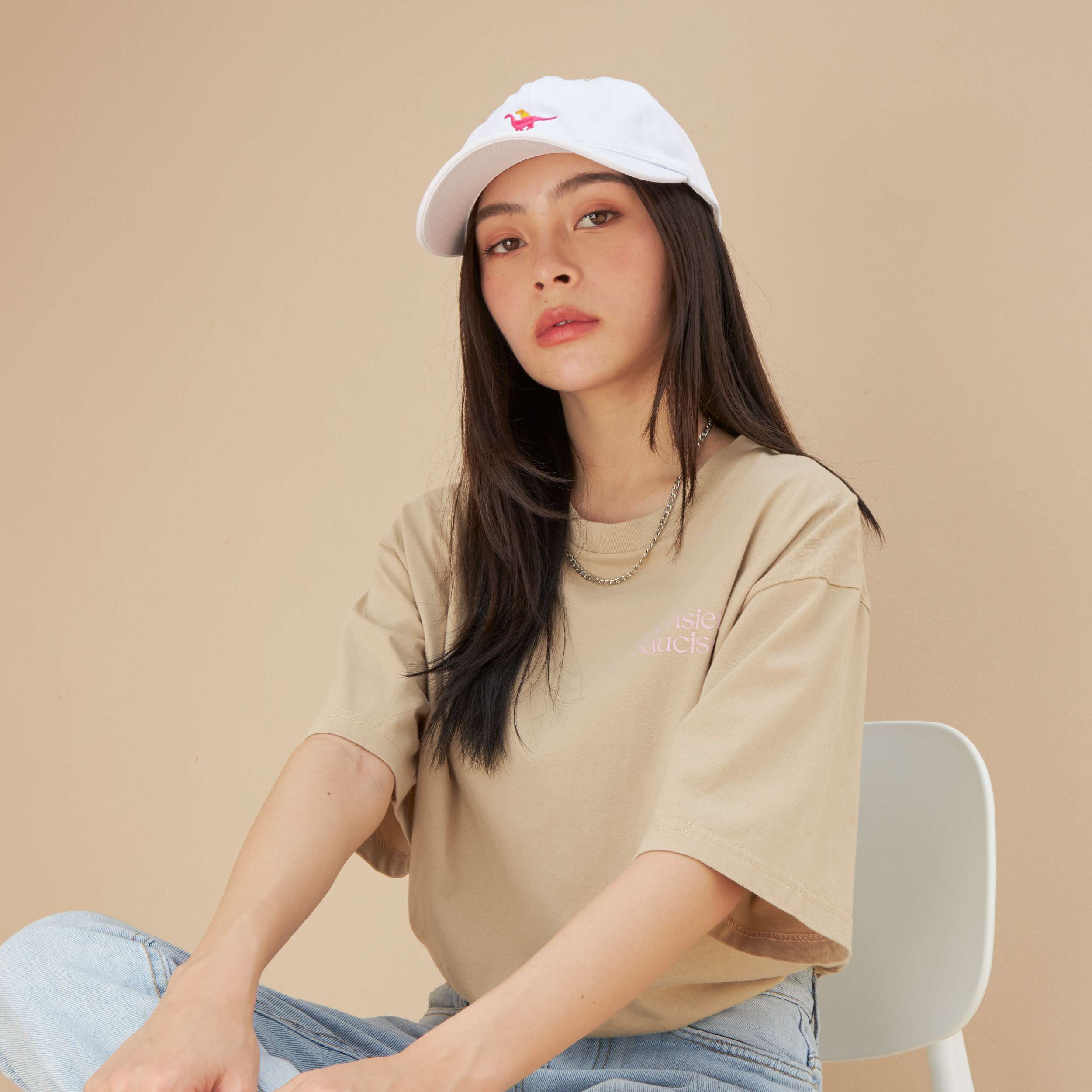 Every Season Cap : Friends with the Dino (White)