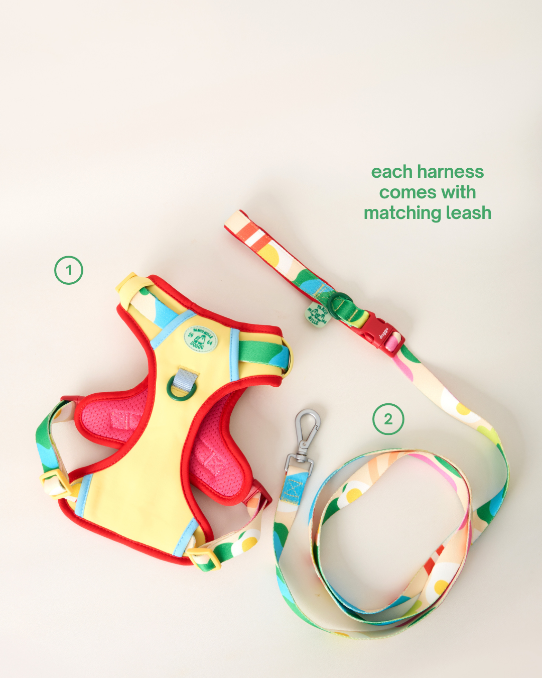 Doggu Parco Mille Harness Set with double lock buckle (Pre-Order)