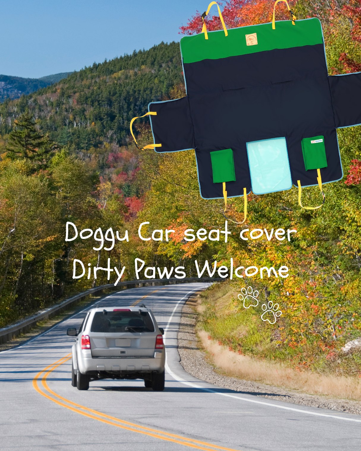 Car Seat Cover : Dirty Paws Welcome