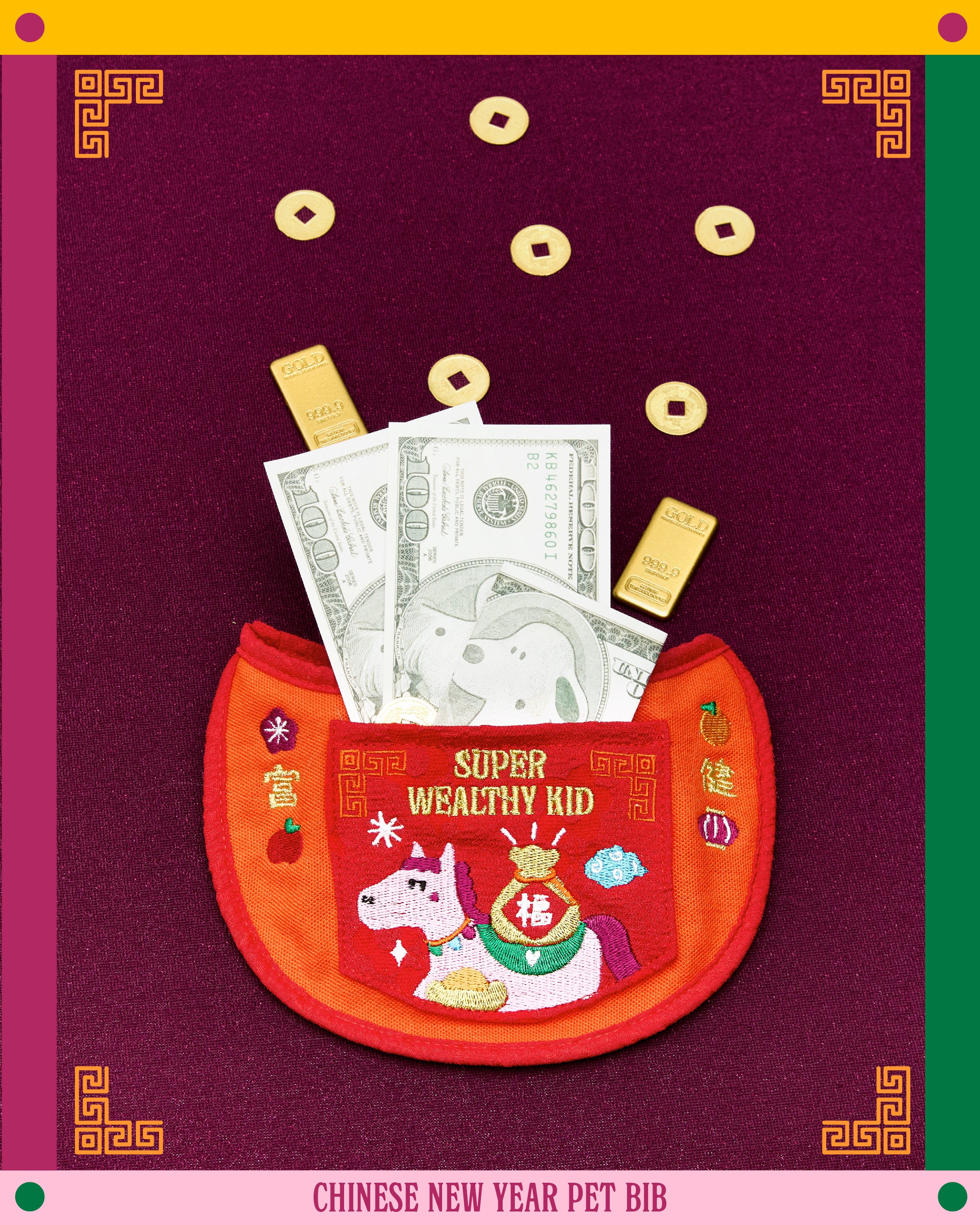 Doggu Chinese New Year pet bib for horse year