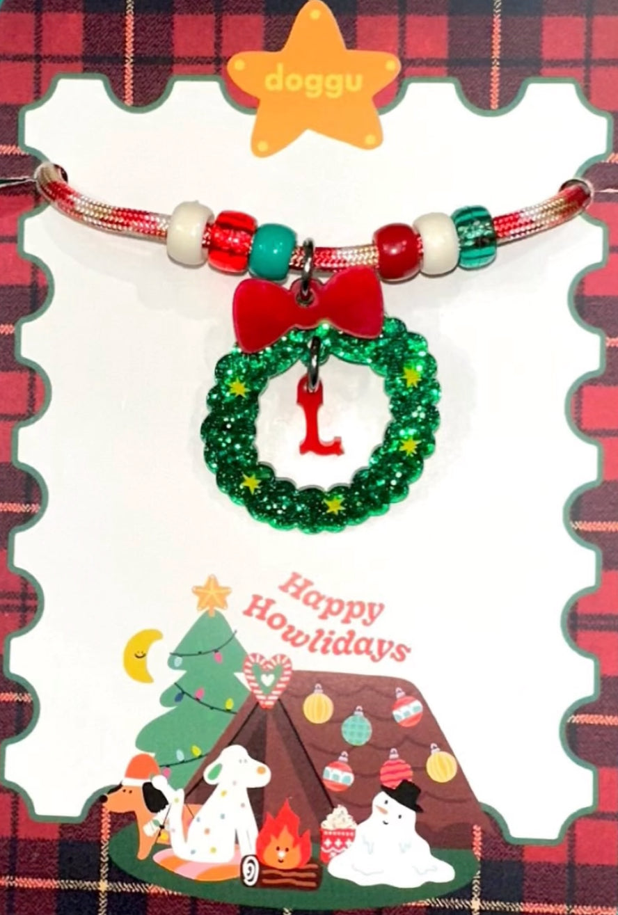 Wreath Initial Safety Buckle Necklace