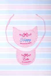 Personalise Pink Checkered Pet bib