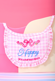 Personalise Pink Checkered Pet bib