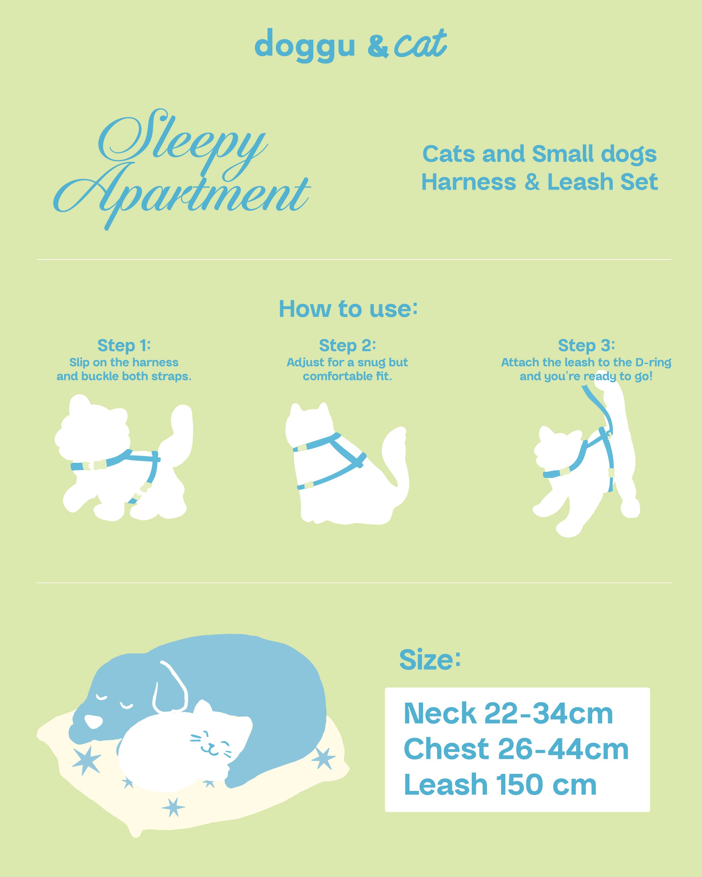 Cat Harness Sleepy Apartment